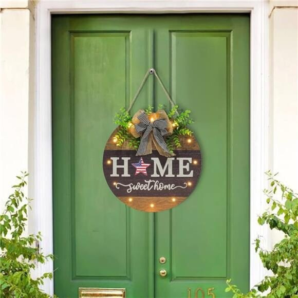 Interchangeable Welcome Sign for Front Door with 14 Changeable Icons, Farmhouse - Picture 4 of 7